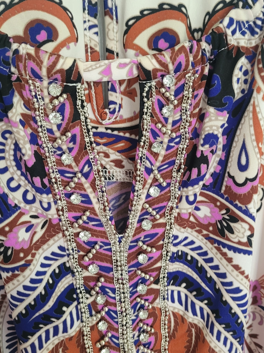 INC Paisley Midi Dresses  in Cream, Purple, Black, Brown, Pink - Picture 4 of 16